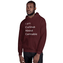 Load image into Gallery viewer, I am Curious About Cannabis Hoodie (White Text)
