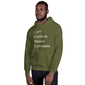 I am Curious About Cannabis Hoodie (White Text)
